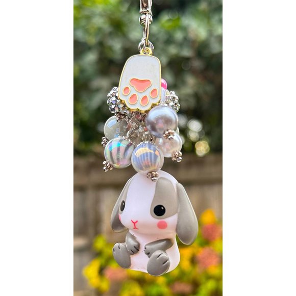 Amuse Pote Usa Loppy Bunny Keychain Purse Bag Charm - Picture 2 of 5
